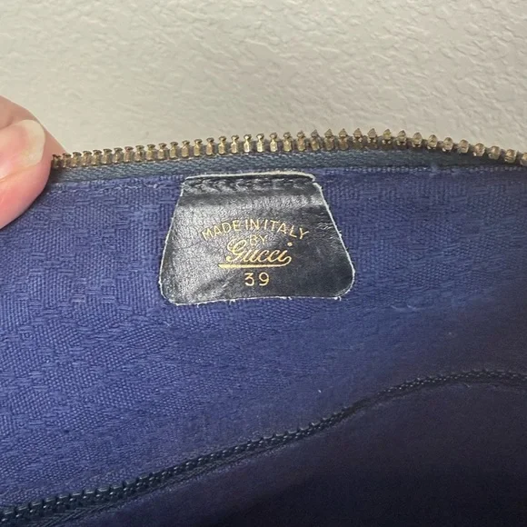 Vintage Gucci Black Suede Boston bag Duffle overnight lock/key COA - Picture 7 of 16